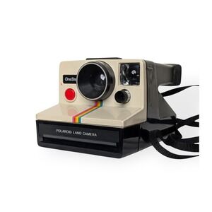 Polaroid OneStep Land Camera White Black Rainbow SX-70 Retro Vintage 70s WORKING